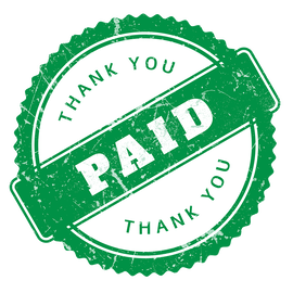 Thank you, paid, stamp in green_Case study_Costs dispute_mediation success_mediation services London